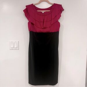 Dress Barn Women’s Sz 12 Fuchsia and Black Sheath Dress